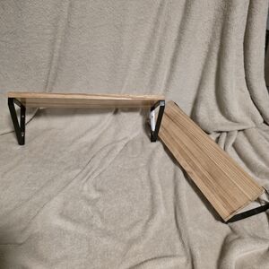 Wooden Wall Shelf with Black Brackets